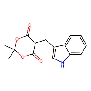 5-(1H-Indol-3-ylmethyl)-2,2-dimethyl-1,3-dioxane-4,6-dione structure