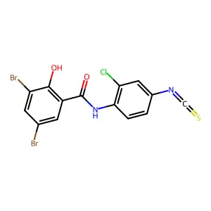 3,5-Dibromo-2-chlorosalicylanilide-4'-isothiocyanate structure