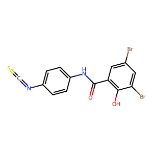 3,5-dibromo-2-hydroxy-N-(4-isothiocyanatophenyl)benzamide structure