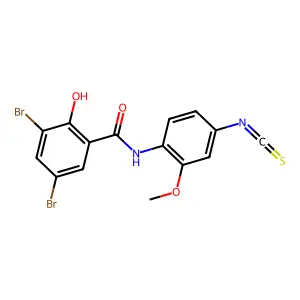 3,5-dibromo-2-hydroxy-N-(4-isothiocyanato-2-methoxyphenyl)benzamide structure