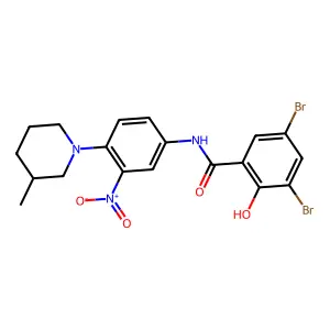 3,5-dibromo-2-hydroxy-N-[4-(3-methylpiperidin-1-yl)-3-nitrophenyl]benzamide structure