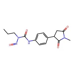 N'-[4-(1-methyl-2,5-dioxopyrrolidin-3-yl)phenyl]-N-nitroso-N-propylurea structure