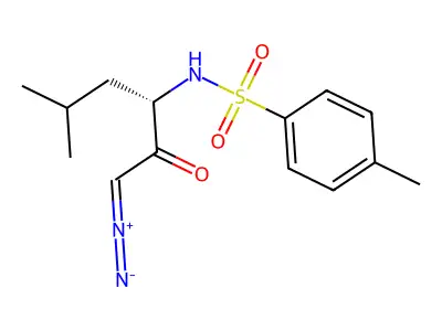 Benzenesulfonamide, N-(1-(diazoacetyl)-3-methylbutyl)-4-methyl-, (S)- structure
