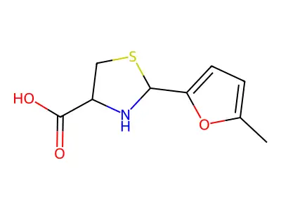 2-(5-Methylfuran-2-yl)-1,3-thiazolidine-4-carboxylic acid structure