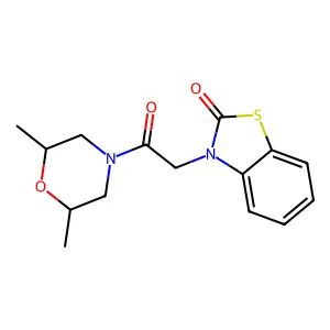 Morpholine, 2,6-dimethyl-4-((2-oxo-3(2H)-benzothiazolyl)acetyl)- structure