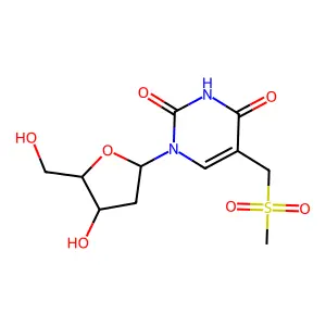 Thymidine, alpha-(methylsulfonyl)- structure