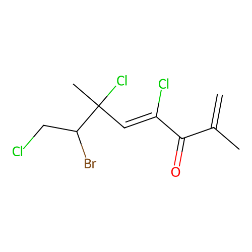 7-Bromo-4,6,8-trichloro-2,6-dimethyl-1,4-octadien-3-one structure