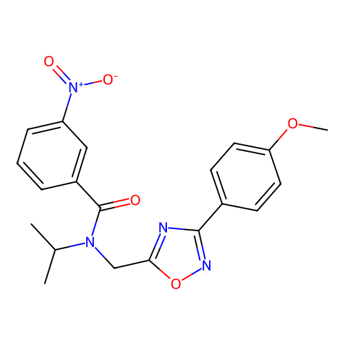 N-{[3-(4-methoxyphenyl)-1,2,4-oxadiazol-5-yl]methyl}-3-nitro-N-(propan-2-yl)benzamide structure