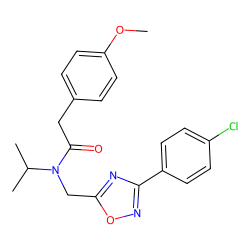 N-{[3-(4-chlorophenyl)-1,2,4-oxadiazol-5-yl]methyl}-2-(4-methoxyphenyl)-N-(propan-2-yl)acetamide structure