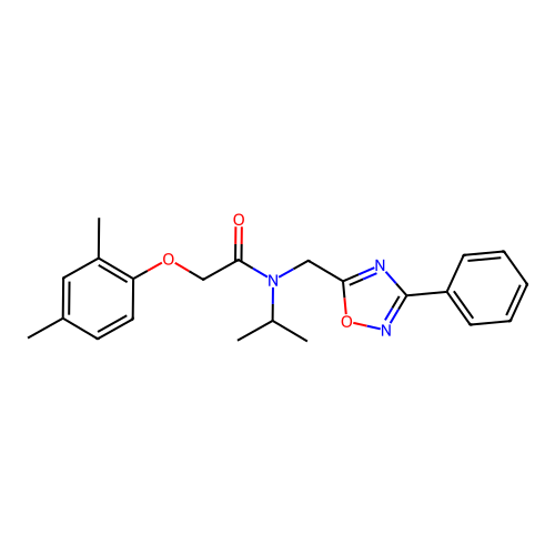 2-(2,4-dimethylphenoxy)-N-[(3-phenyl-1,2,4-oxadiazol-5-yl)methyl]-N-(propan-2-yl)acetamide structure