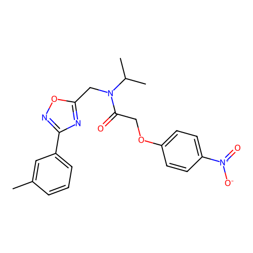 N-{[3-(3-methylphenyl)-1,2,4-oxadiazol-5-yl]methyl}-2-(4-nitrophenoxy)-N-(propan-2-yl)acetamide structure