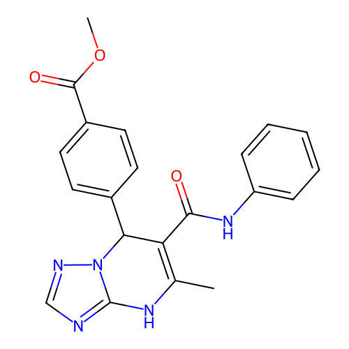 methyl 4-(5-methyl-6-(phenylcarbamoyl)-4,7-dihydro-[1,2,4]triazolo[1,5-a]pyrimidin-7-yl)benzoate structure