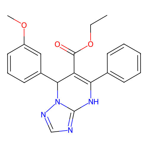 ethyl 7-(3-methoxyphenyl)-5-phenyl-4,7-dihydro[1,2,4]triazolo[1,5-a]pyrimidine-6-carboxylate structure