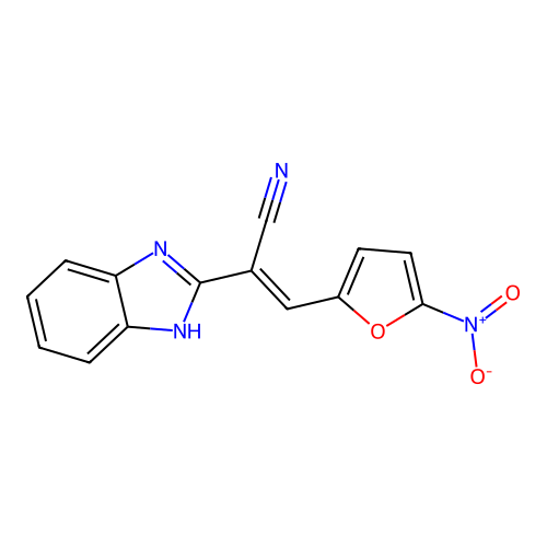 1H-Benzimidazole-2-acetonitrile, alpha-((5-nitro-2-furanyl)methylene)- structure