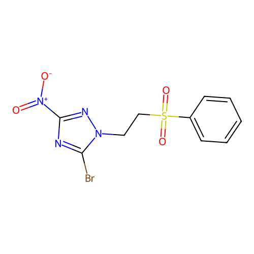 5-bromo-3-nitro-1-[2-(phenylsulfonyl)ethyl]-1H-1,2,4-triazole structure