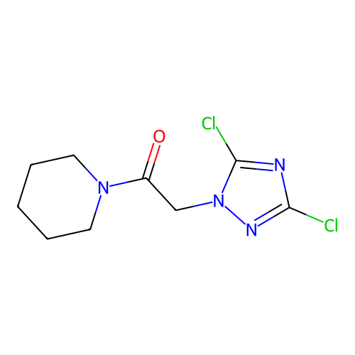 2-(3,5-dichloro-1H-1,2,4-triazol-1-yl)-1-(piperidin-1-yl)ethanone structure