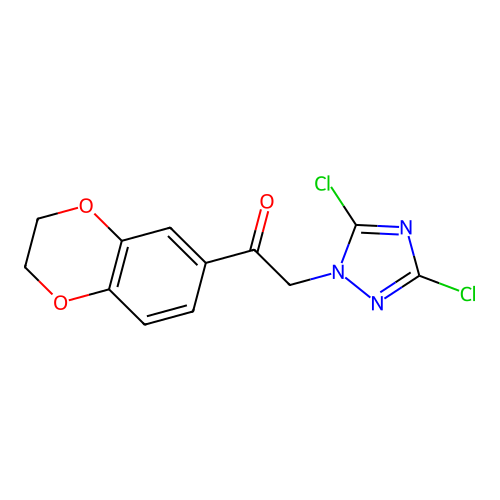 2-(3,5-dichloro-1,2,4-triazol-1-yl)-1-(2,3-dihydro-1,4-benzodioxin-6-yl)ethanone structure