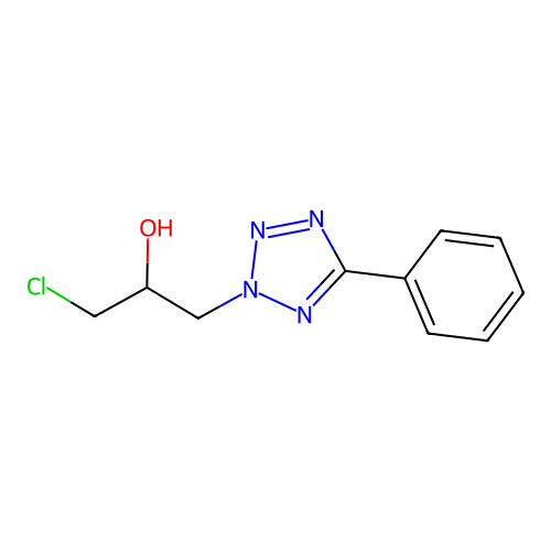1-chloro-3-(5-phenyl-2H-tetrazol-2-yl)propan-2-ol structure