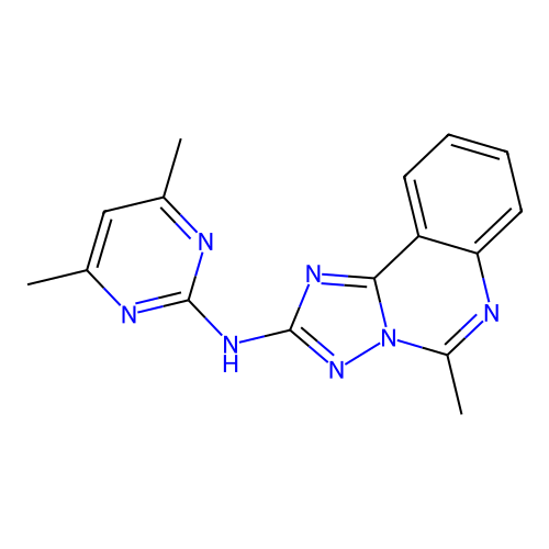 N-(4,6-dimethylpyrimidin-2-yl)-5-methyl-[1,2,4]triazolo[1,5-c]quinazolin-2-amine structure