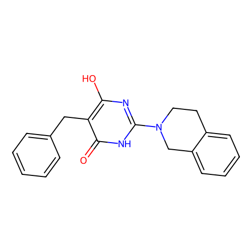 5-benzyl-2-(3,4-dihydroisoquinolin-2(1H)-yl)-6-hydroxypyrimidin-4(3H)-one structure