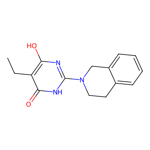 2-(3,4-dihydroisoquinolin-2(1H)-yl)-5-ethyl-6-hydroxypyrimidin-4(3H)-one structure