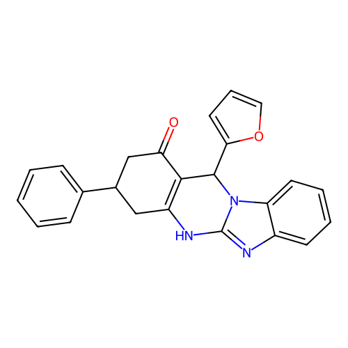 12-(Furan-2-yl)-3-phenyl-2,3,4,12-tetrahydrobenzimidazo[2,1-b]quinazolin-1-ol structure