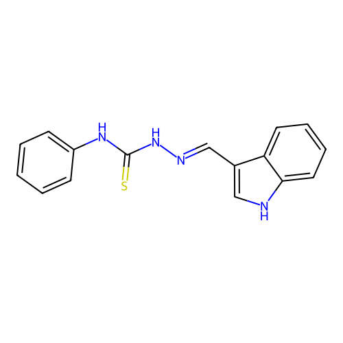 1-(1H-indol-3-ylmethylideneamino)-3-phenylthiourea structure