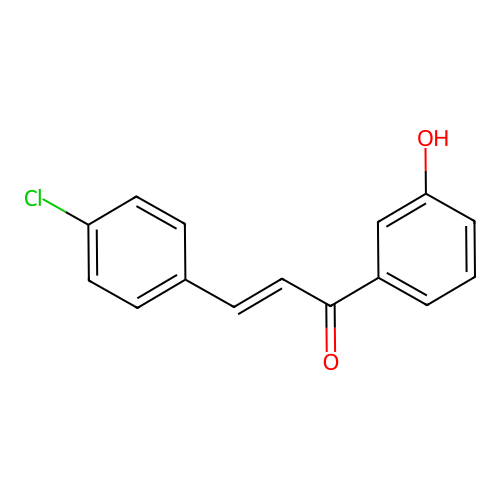 (E)-3-(4-chlorophenyl)-1-(3-hydroxyphenyl)prop-2-en-1-one structure