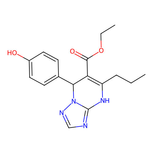 ethyl 7-(4-hydroxyphenyl)-5-propyl-4,7-dihydro[1,2,4]triazolo[1,5-a]pyrimidine-6-carboxylate structure