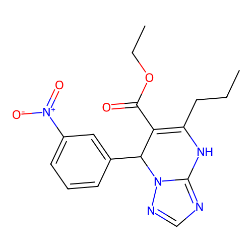 ethyl 7-(3-nitrophenyl)-5-propyl-4,7-dihydro[1,2,4]triazolo[1,5-a]pyrimidine-6-carboxylate structure