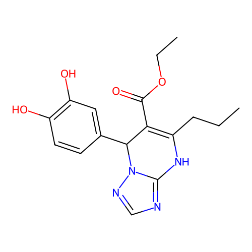 ethyl 7-(3,4-dihydroxyphenyl)-5-propyl-4,7-dihydro[1,2,4]triazolo[1,5-a]pyrimidine-6-carboxylate structure