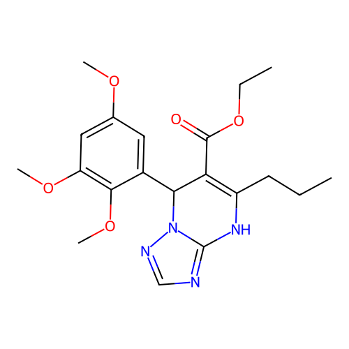 ethyl 5-propyl-7-(2,3,5-trimethoxyphenyl)-4,7-dihydro[1,2,4]triazolo[1,5-a]pyrimidine-6-carboxylate structure