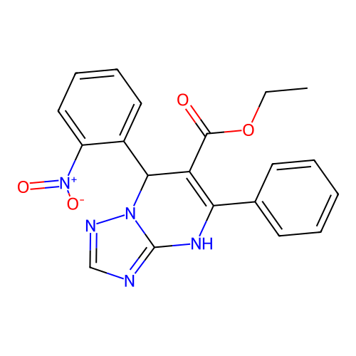 ethyl 7-(2-nitrophenyl)-5-phenyl-4,7-dihydro[1,2,4]triazolo[1,5-a]pyrimidine-6-carboxylate structure