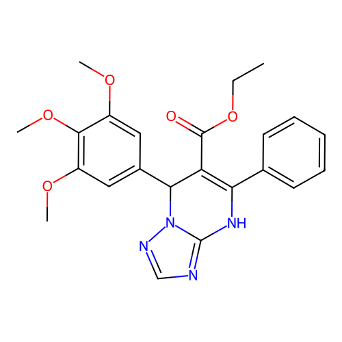 ethyl 5-phenyl-7-(3,4,5-trimethoxyphenyl)-4,7-dihydro[1,2,4]triazolo[1,5-a]pyrimidine-6-carboxylate structure