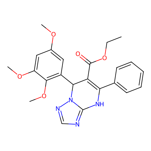 ethyl 5-phenyl-7-(2,3,5-trimethoxyphenyl)-1,7-dihydro-[1,2,4]triazolo[1,5-a]pyrimidine-6-carboxylate structure