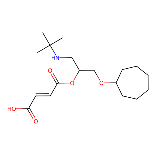 2-Propanol, 1-tert-butylamino-3-cycloheptyloxy-, maleate structure