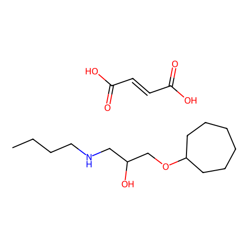 2-Propanol, 1-butylamino-3-cycloheptyloxy-, maleate structure