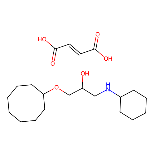2-Propanol, 1-cyclohexylamino-3-cyclooctyloxy-, maleate structure