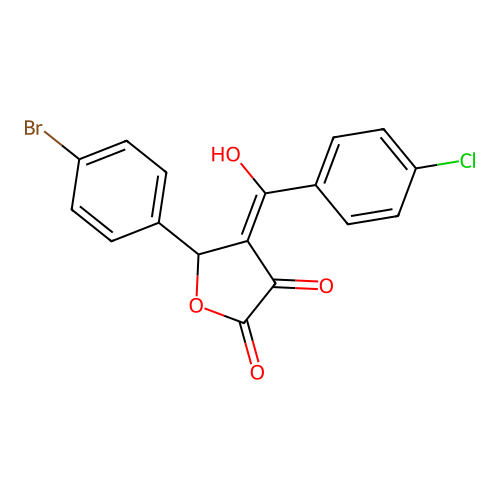 5-(4-bromophenyl)-4-[(4-chlorophenyl)carbonyl]-3-hydroxyfuran-2(5H)-one structure
