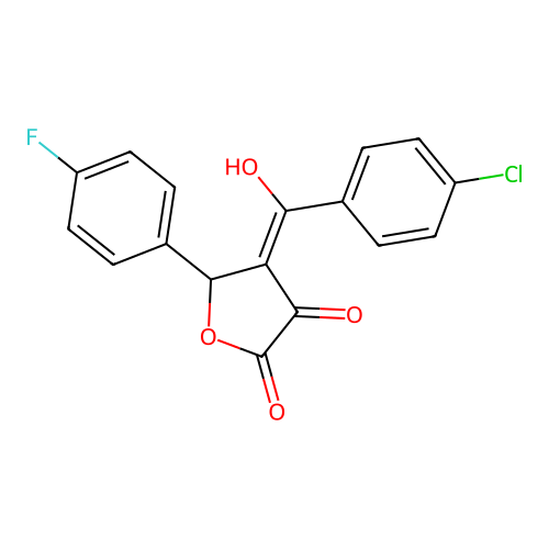 4-[(4-chlorophenyl)carbonyl]-5-(4-fluorophenyl)-3-hydroxyfuran-2(5H)-one structure