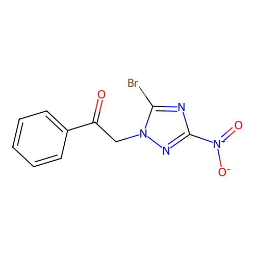 2-(5-bromo-3-nitro-1H-1,2,4-triazol-1-yl)-1-phenylethanone structure