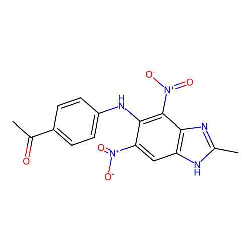 Ethanone, 1-(4-((2-methyl-4,6-dinitro-1H-benzimidazol-5-yl)amino)phenyl)- structure