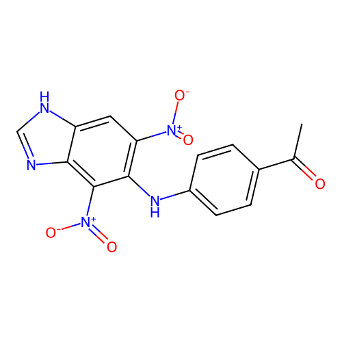 Ethanone, 1-(4-((4,6-dinitro-1H-benzimidazol-5-yl)amino)phenyl)- structure