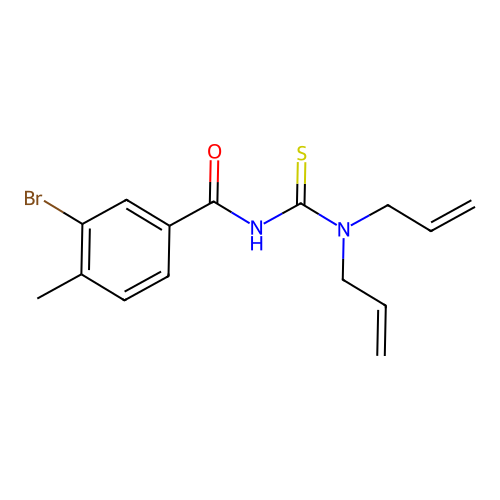 N,N-diallyl-N'-(3-bromo-4-methylbenzoyl)thiourea structure