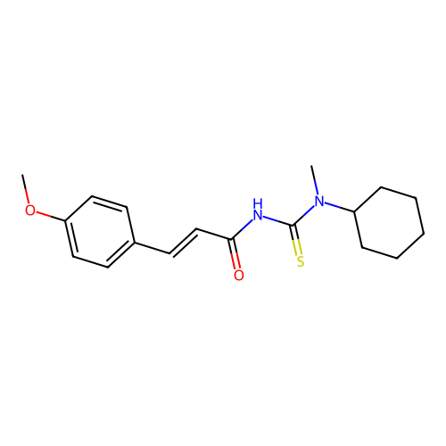(2E)-N-[cyclohexyl(methyl)carbamothioyl]-3-(4-methoxyphenyl)prop-2-enamide structure