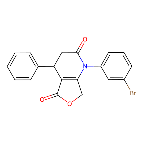 1-(3-bromophenyl)-4-phenyl-4,7-dihydrofuro[3,4-b]pyridine-2,5(1H,3H)-dione structure