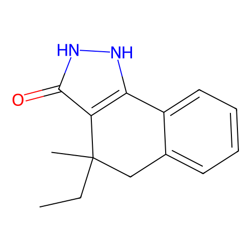 4-ethyl-4-methyl-4,5-dihydro-1H-benzo[g]indazol-3-ol structure