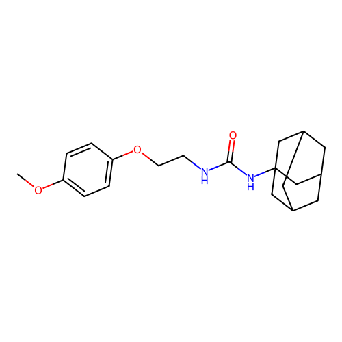 N-(1-adamantyl)-N'-[2-(4-methoxyphenoxy)ethyl]urea structure