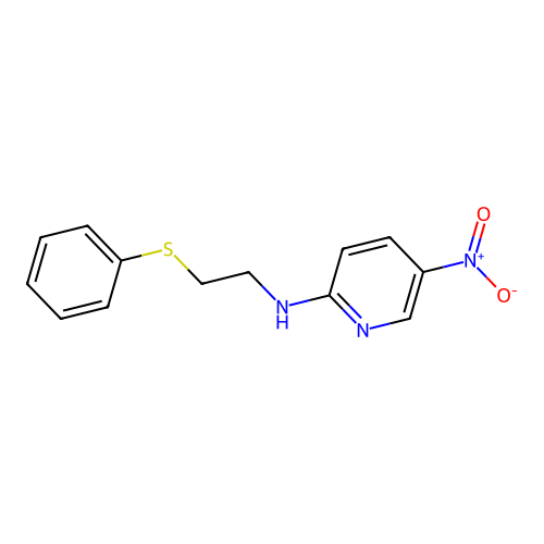 5-nitro-N-(2-phenylsulfanylethyl)pyridin-2-amine structure