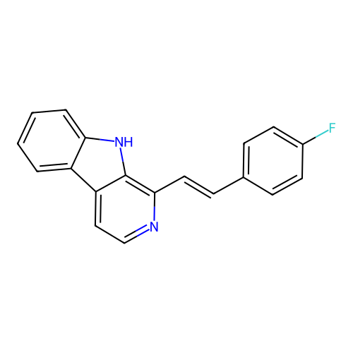 1-[(E)-2-(4-fluorophenyl)ethenyl]-9H-beta-carboline structure